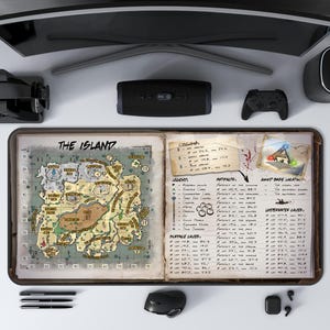 ARK Survival Evolved Map Mouse Pad | 3 mm Thick Gaming Desk Mat | The Island Map Gaming Pad