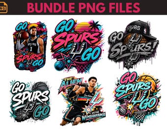 6+ Go Spurs Go PNG | Streetwear Basketball Graphic | Spurs Fan Shirt Design | Urban Game Day PNG | DTF Transfer File | Digital Down