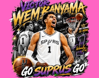 Victor Wembanyama Basketball PNG Halftone Design, Comic Graphic Tee, Go Spurs Go Sublimation ( Digital Download )