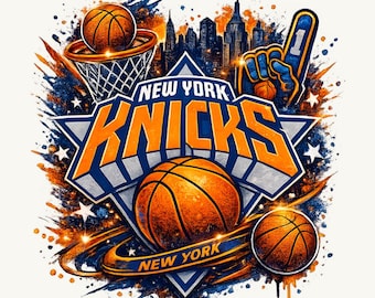 Knicks Basketball PNG, New York Basketball Design, Knicks  T-Shirt design , High Resolution Sublimation (Digital Download)
