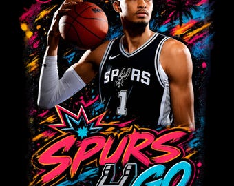 Victor Wembanyama Basketball PNG Halftone Design, Comic Graphic Tee, Go Spurs Go Sublimation ( Digital Download )