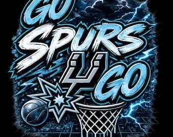 Go Spurs Go Graffiti PNG | Streetwear Basketball Graphic | Spurs Fan Shirt Design | Urban Game Day PNG | DTF Transfer File | Digital Downloa