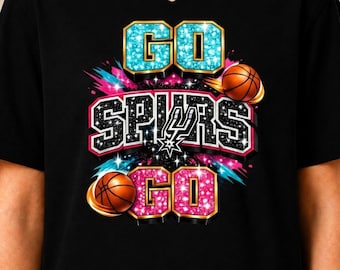 Go Spurs Go PNG, San Antonio Spurs Basketball PNG, Wembanyama Spurs Mascot Design, Spurs Game Day Shirt, NBA Basketball Sublimation Download