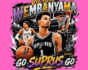 Victor Wembanyama Basketball PNG Halftone Design, Comic Graphic Tee, Go Spurs Go Sublimation ( Digital Download )
