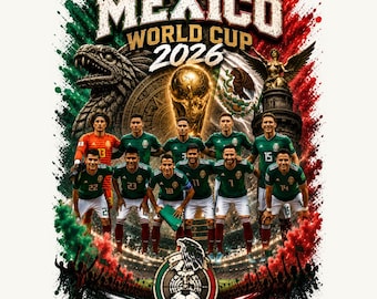 Mexico Football World Champions PNG Design | Soccer T-Shirt Graphic | Instant Download