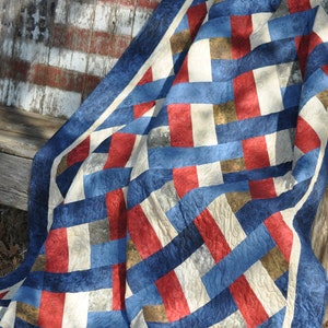 Motif de courtepointe Liberty. Patriotique. Rouge, blanc et bleu. Vétéran. Jolie dans toutes les couleurs. 4 juillet.  Amérique. 5 tailles. Facile. Forces armées.