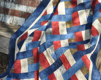 Liberty Quilt Pattern. Patriotic. Red, White, and Blue. Veteran. Pretty in Any Color. 4th of July.  America. 5 Sizes. Easy. Armed Forces.