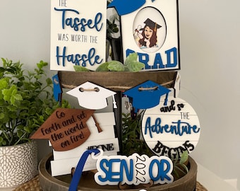 Graduation 2024, Graduate Tier Tray,  Class of 2024, Graduation Decor, High school Graduation, Cap and Gown, Senior 2024