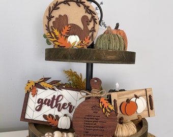 Thanksgiving Tier Tray Decor, Fall Decor, Turkey Tier Tray, Fall Signs, Pumpkin Tier Tray, Autumn Decor, Tier Tray Decor