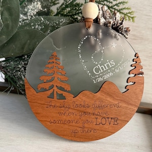 Personalized Memorial Ornament,  remembrance Ornament, The sky looks different when you have someone you love up there, 2025 Christmas