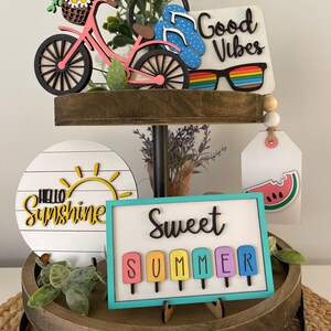 Summer Tier Tray Decor, Summer Decor, Summer Time, Hello Sunshine, Seasonal Decor image 2