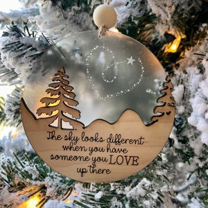 Memorial Ornament, Christmas in Heaven Ornament, The sky looks different when you have someone you love up there, 2022 Christmas Ornament