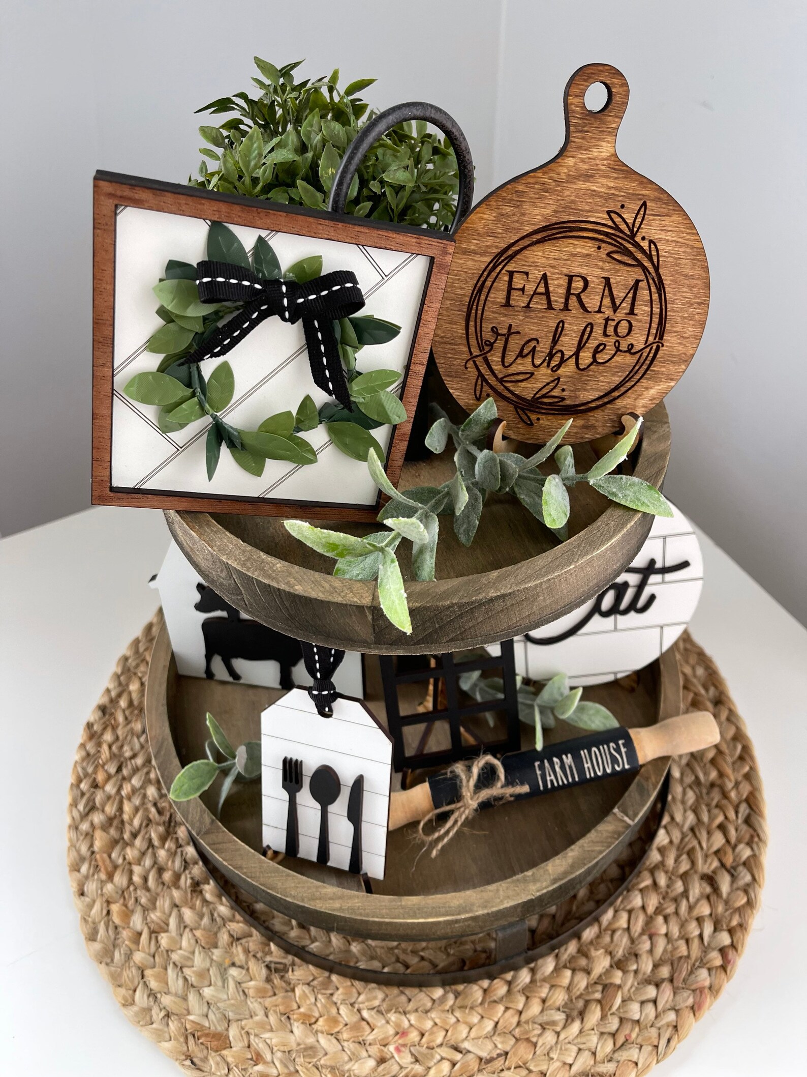Farmhouse Tier Tray, Farm Life, Tier Tray Decor, Farmhouse Decor, Mini