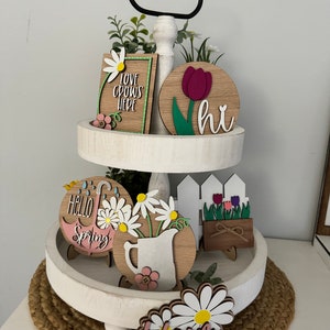 Spring Tier Tray, Spring Decor, Spring Tier Tray, Decorations, Seasonal Decor, Spring time,  Tier Tray Signs, Home Decor