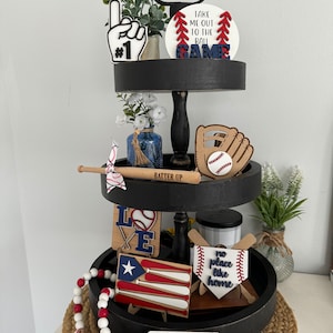 Baseball Tier Tray Decor, Baseball, Baseball Signs, Tier Tray Decor, Home Decor