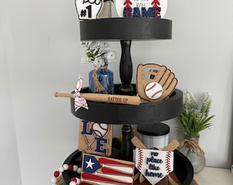 Baseball Tier Tray Decor, Baseball, Baseball Signs, Tier Tray Decor, Home Decor