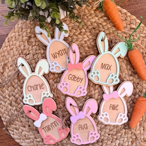 Personalized Easter Basket Tag,  Easter Basket Tag, Custom Easter Basket Tag, Bunny Tag