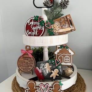 Gingerbread Tier Tray Decor, Christmas Decor, Gingerbread House, Gingerbread Cookies, Tier Tray Decor, Christmas Tier Tray, Home Decor