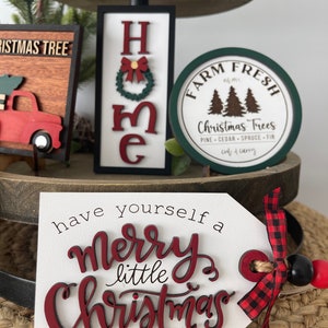 Christmas Tier Tray Decor, Christmas Decor, Christmas Signs, Christmas Tree, Have yourself a very Merry Christmas image 4