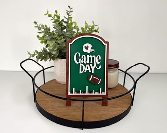 Football Interchangeable Sign Insert, Game Day Sign, Seasonal Wooden Sign Insert, Sports Decor