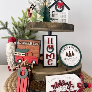 Christmas Tier Tray Decor, Christmas Decor, Christmas Signs, Christmas Tree, Have yourself a very Merry Christmas, Home Decor