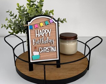 Happy Birthday Interchangeable Sign Insert, Birthday Decor, Seasonal Wooden Sign, Farmhouse Decor