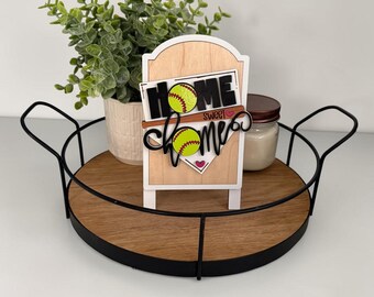 Softball Interchangeable Sign Insert, Softball Sign, Seasonal Wooden Sign Insert, Sports Decor, Home Sweet Home