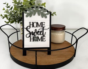 Home Sweet Home Interchangeable Sign Insert, Home Mini Sign, Seasonal Wooden Sign, Farmhouse Decor