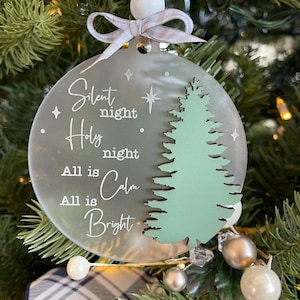 Silent Night Ornament, Holy Night, All is Calm, Christmas Ornament, Christmas Tree Ornament