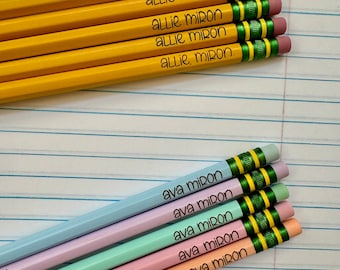 Personalized Pencils, Engraved Pencils, Ticonderoga Pencils, Back to School, School Supplies, Teacher pencils, Teacher gifts