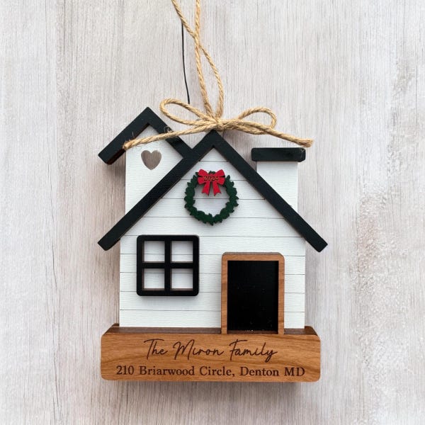 Family Home Christmas Ornament, Custom Family Ornament, Christmas Ornament, Realtor Closing gift for seller, Housewarming gift