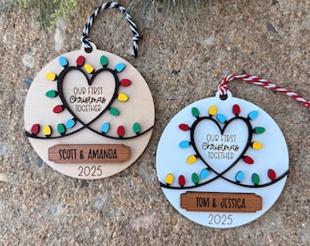 Personalized First Christmas Ornament, Our First Christmas Together, Keepsake Ornament, 2025 Christmas Ornament, 1st Christmas, Couples Gift