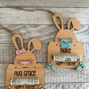 Bunny Money Cash Holder Easter Bunny Cash Easter Basket Easter gift Personalized Easter Tag