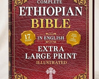Kompletna Biblia Etiopska – Ilustrowane wydanie do nauki w bardzo dużym druku | Biblia chrześcijańska w języku angielskim i hiszpańskim