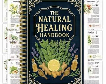 Manual de curación natural / Libro de remedios herbales físicos / Guía de bienestar encuadernada en espiral