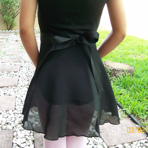 SALE! Child Large Ballet Skirt 13" or 14", Georgette Ballet Wrap Skirt, Many Colors & Prints, Dance Skirt, Ice Skating Skirt, Skater Skirt