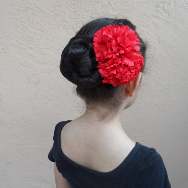 SALE! Spanish Flamenco Carnation Hairpiece- Small, Ballet Recital Flower Headpiece, Flamenco Flower Hair Clip, Folkloric Hair