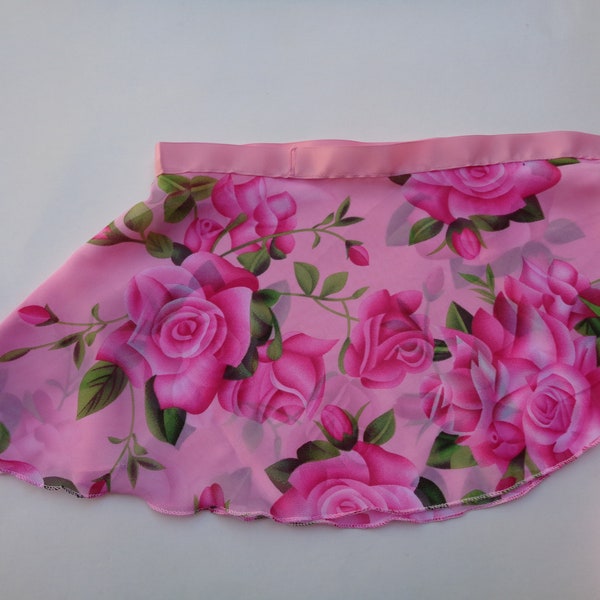 VENTE ! Jupe de ballet imprimée rose poudré pour tout-petit ou très petite taille, jupe de ballet portefeuille classique pour enfant, jupe de danseuse, jupe patineuse, choix d'une taille