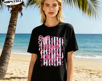 Blue Striped Bow Lace T‑Shirt With Floral Accents,Cute Girly Flower Embellished Tee,Sweet Bow Lace Floral Short Sleeve