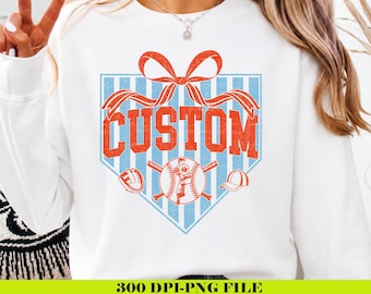 Custom Baseball Mascot PNG | Personalized Team Name Design (Digital Download)