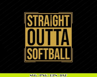 Straight Outta softbalspeler SVG-png | Game Day Sports Design (digitale download)