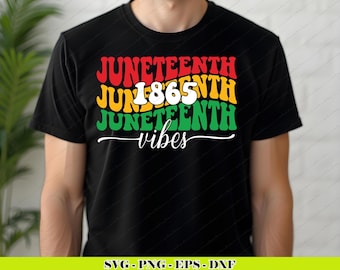 Juneteenth Vibes 1865 SVG-png-bestand | Shirt graphic African American Heritage (digitale download)