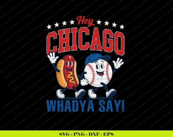 Chicago Baseball Hotdog SVG PNG | Grappig sportfancitaatontwerp (digitale download)