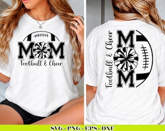 Fotboll Cheer Mom SVG PNG | Sportmamma T-shirtdesign (digital nedladdning)