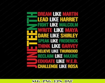 Juneteenth SVG-png-bestand | Black History Afrikaans-Amerikaans ontwerp (digitale download)