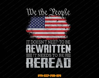 Wij The People Grondwet SVG | Ontwerp patriottische Amerikaanse vlag (digitale download)