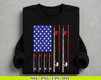 Fishing American Flag SVG | Patriotic Fisherman Shirt Graphic (Digital Download)