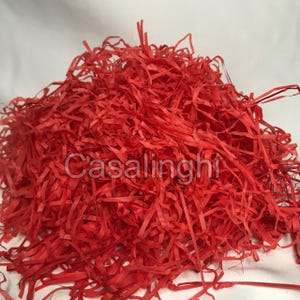 Carta velina sminuzzata a taglio ondulato, riempitivo per cesti regalo, materiale da imballaggio, sminuzzata rossa