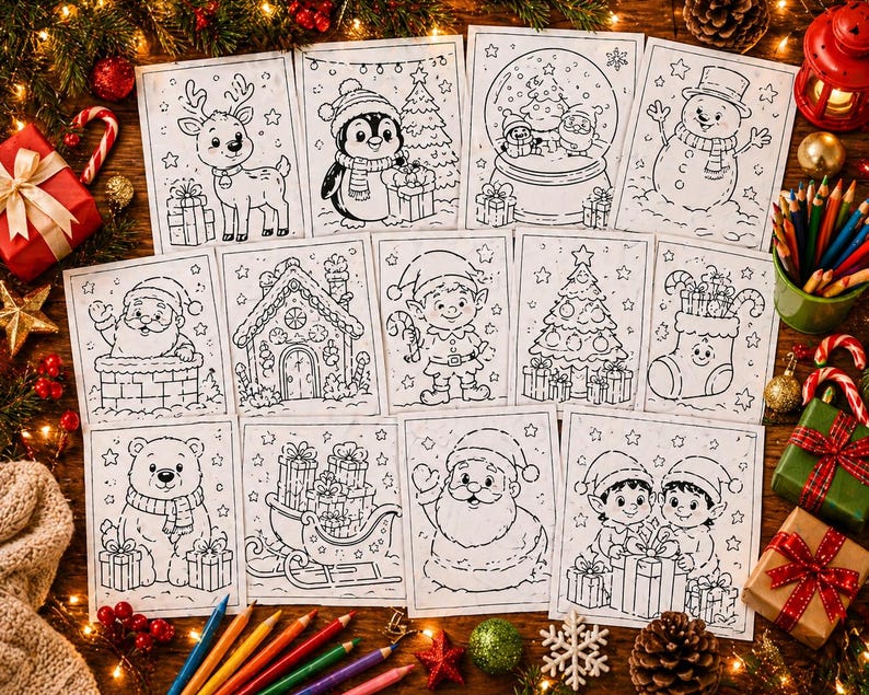 Christmas Coloring Pages Bundle for Kids | 80+ Holiday Activity Pages ...