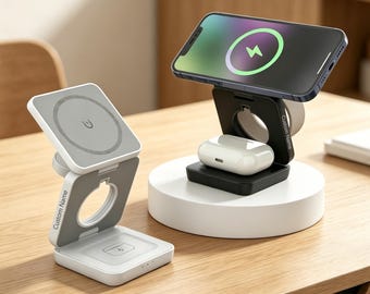 MagSafe Wireless Charger: iPhone, Apple Watch, AirPods Charging Stand, Phone Stand, Perfect Gifts for Him /Her, Home Office Gift